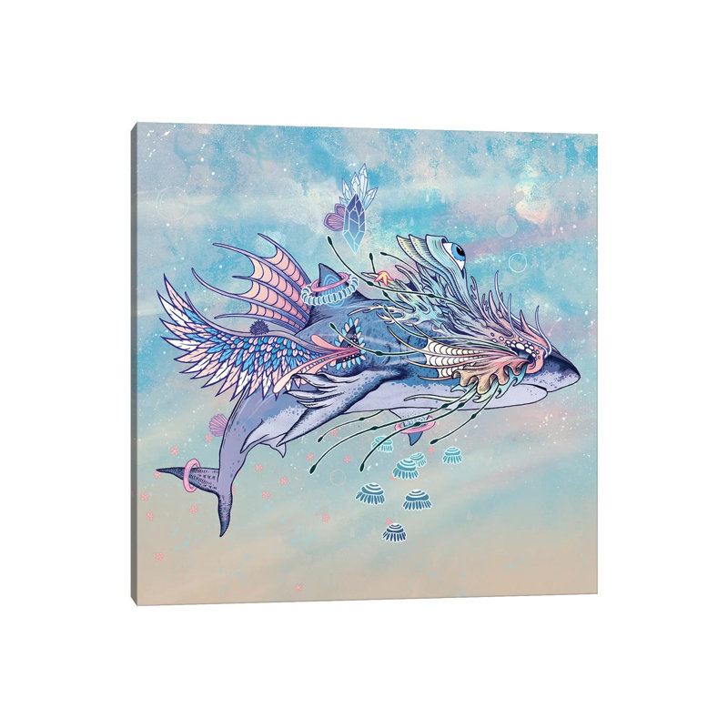 Journeying Spirit (Shark) by Mat Miller - Wrapped Canvas Painting, 30.48 cm H x 30.48 cm W
