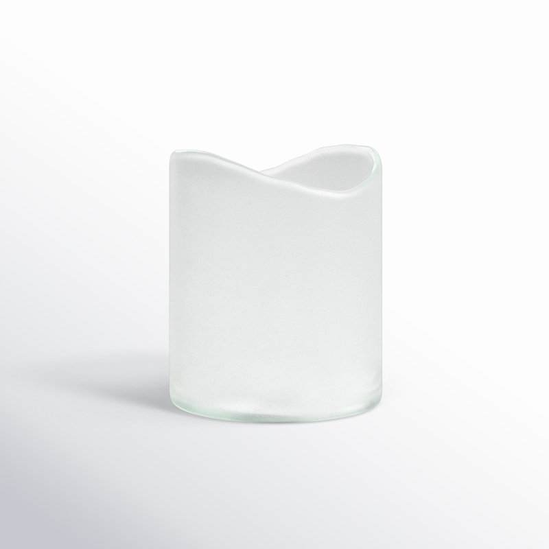 Glass Tabletop Hurricane, White,  6" H x 5" W x 5" D