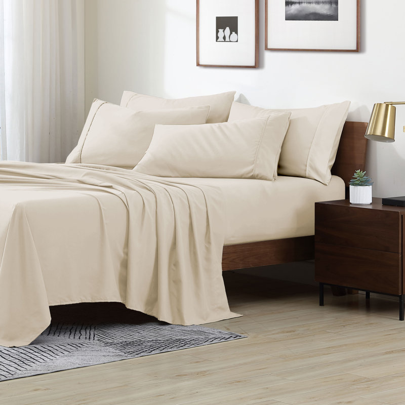 Swift Home Ultra-Soft 6-Piece Sheet Set with Extra Pillowcases - Essential 1800 Series Microfiber - Fits Mattress up to 14" Tall - Peach Fuzz, Durable, Easy Care