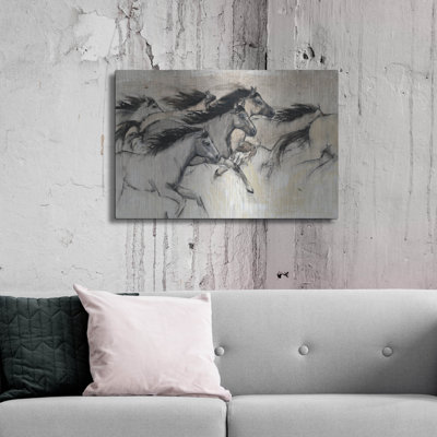 «Luxe Metal Art« Horses In Motion I »par Tim O'Toole, Art mural en métal» par Tim O'Toole