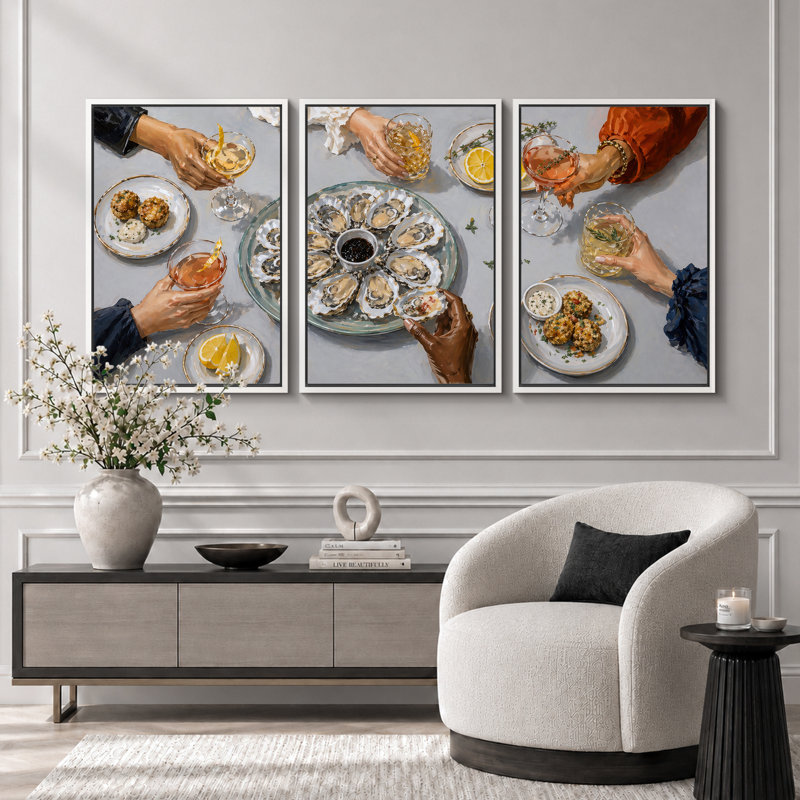 Oyster Dinner Party Table, H 36 po x l 72 po x P 1,5 po, Cadre blanc