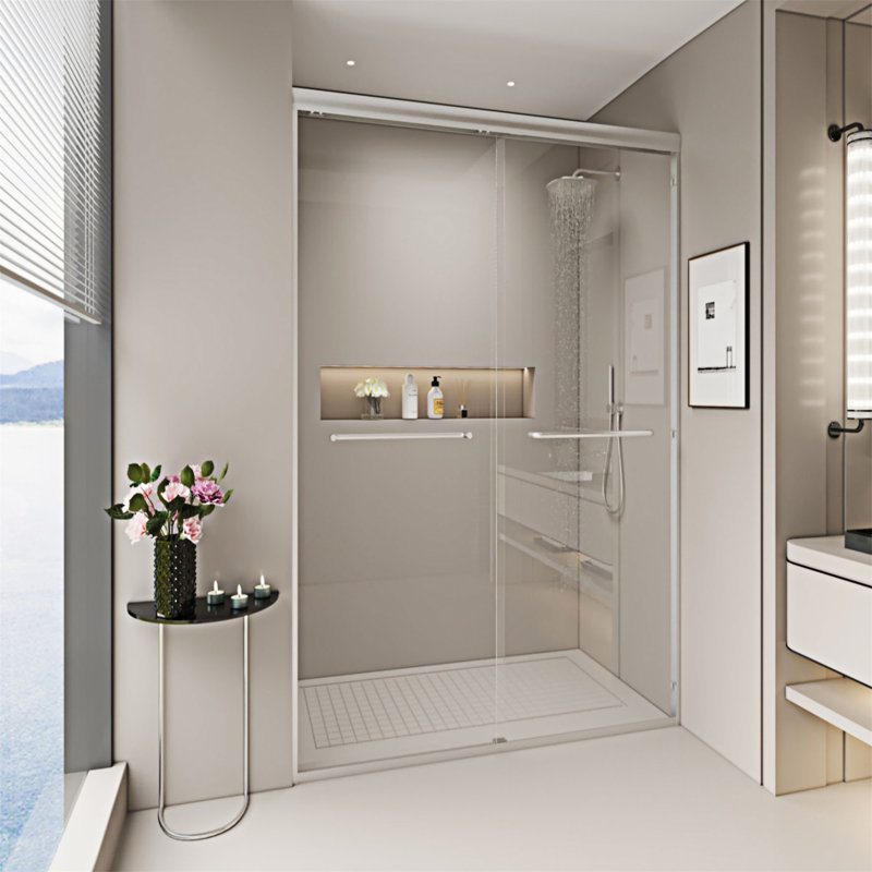 Semi-Frameless Double Sliding Shower Door