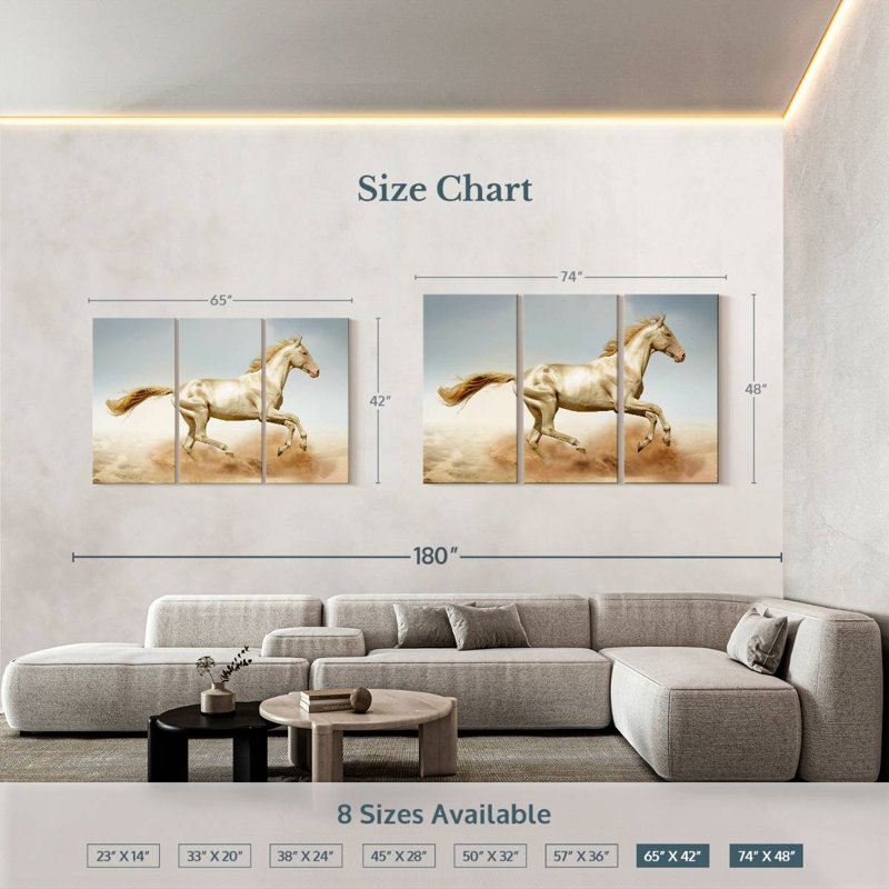 Brampt Running Akhal Teke Horse, 42" H x 65" W