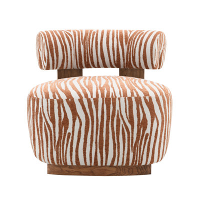 Tilton Zebra-Stripe Chenille Accent Chair