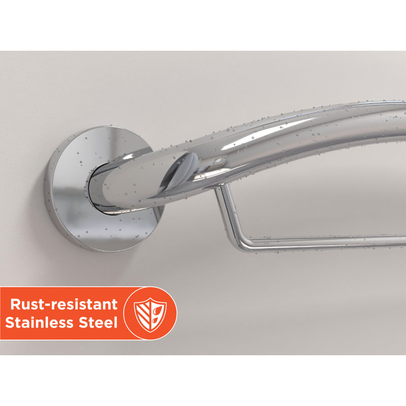 PLUS Towel Bar 27.5", Decorative Grab Bar with Towel Holder (500 lb. Capacity), Chrome