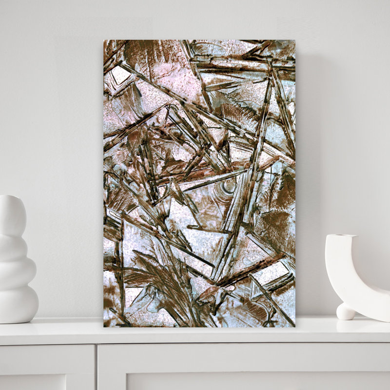 Sépia sépia abstrait géométrique nature moderne hiver, H 18 po x l 12 po
