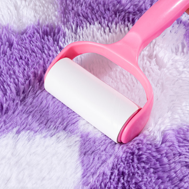 Tapis à carreaux blanc et mauve Idéal pour la décoration intérieure, les chambres de bébé, les chambres à coucher et les salons.