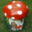 Tabouret de jardin L13,4 pouces Mushroom House