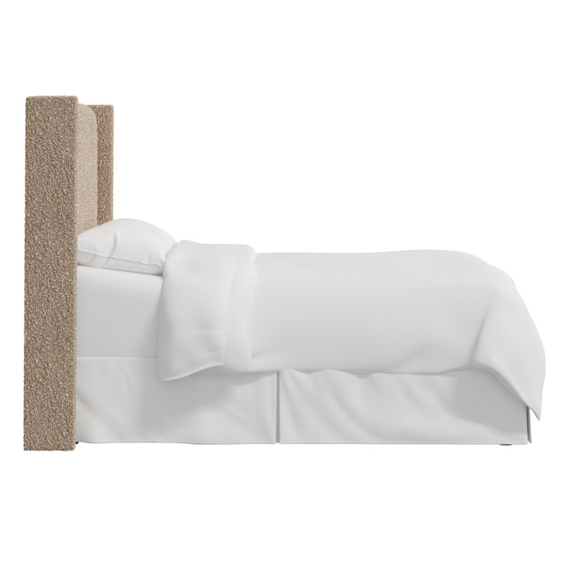 Hudson Upholstered Wingback Headboard, Twin, Plush Camel Boucle