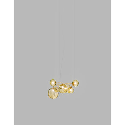 Puppet Ring Suspension 7 White Shaded Matt Gold 3 G9 Ul