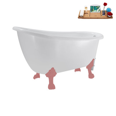 53.1'' x 25.6'' Freestanding Soaking Acrylic Bathtub