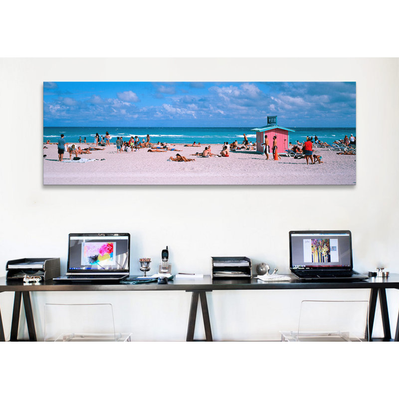 Miami, Floride - reproduction de photo sur toile, H 12 po x l 36 po x P 1,5 po, Toile tendue