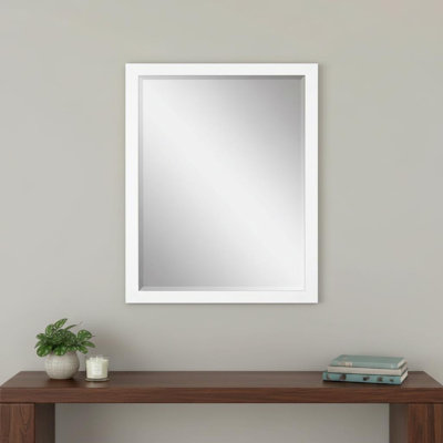 33" White Framed Accent Mirror