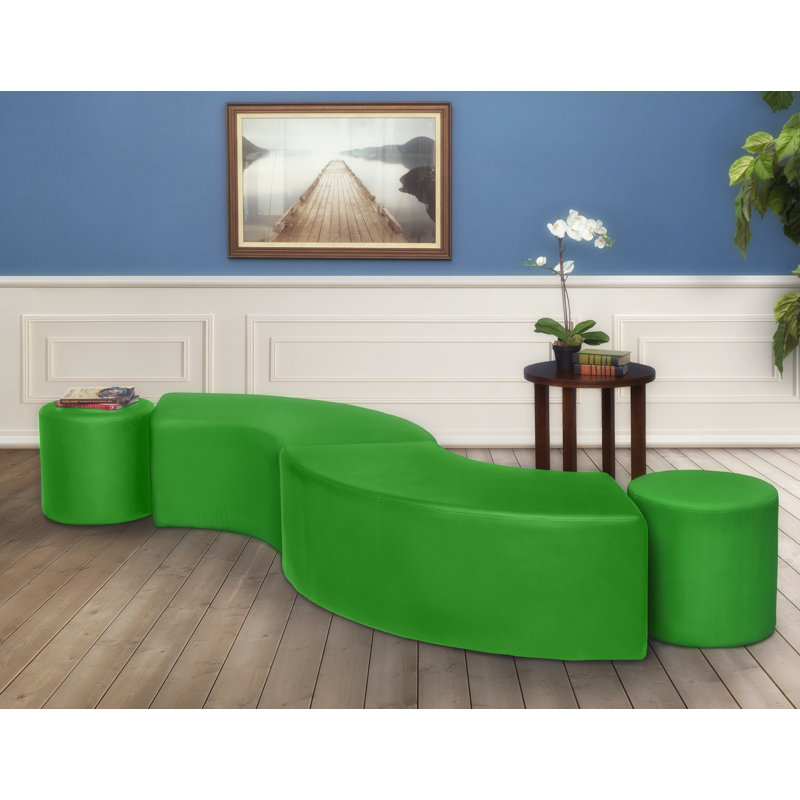 Regency Logan Round Stool Ottoman, Envy Green