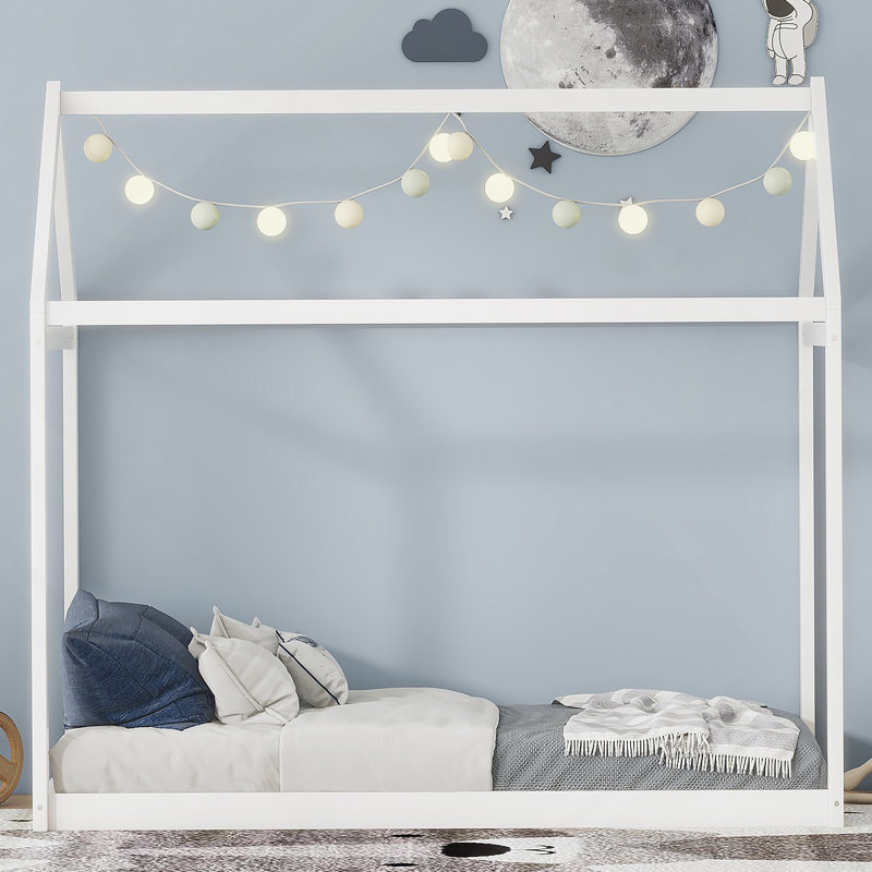 Lit de maison en bois enchanteur pour les enfants, source d'inspiration et création d'une chambre à coucher de rêve, Blanc