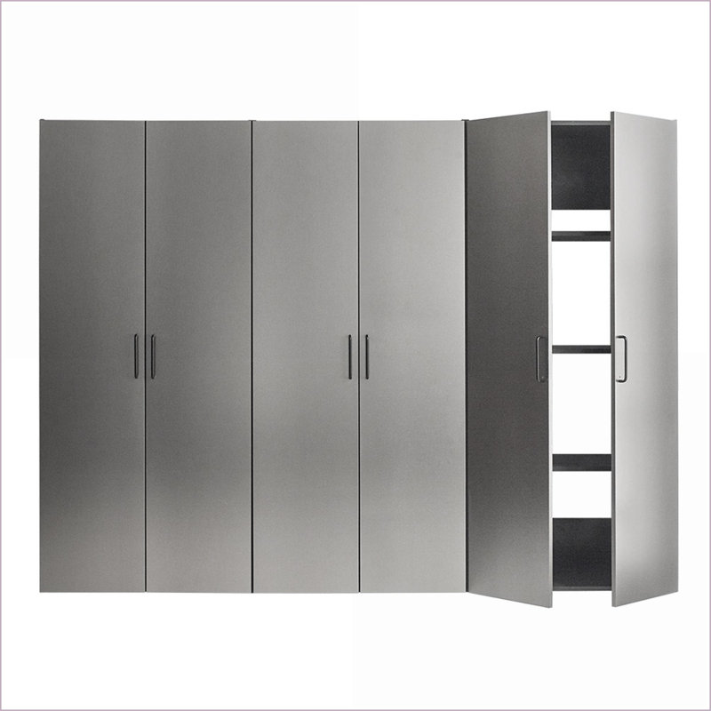 Cabinets 3-Piece Slate Gray Contemporary Garage Storage Set 96W x 79H x 20D | Wood | Office