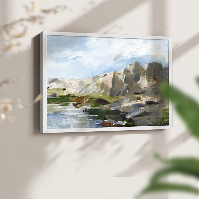 Western Cliffs II -Framed Print - Restickable, 22" H x 28" W, White