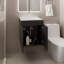Meuble-lavabo de salle de bain 45 Meka, avec deux tiroirs et une tablette ouverte, noir-754060283