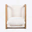 Chaise d'extérieur, fauteuil club en bois avec coussin