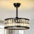19" Modern Caged Crystal Ceiling Fan With Light Kit And Remote Control