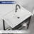 32" W Freestanding Laundry Sink with Integrated Washboard and Black Metal Frame