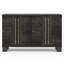 Buffet 60 "en bois avec tablettes réglables et poignées dorées, noir-1715681247
