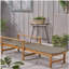 Chaise longue en bois et osier Hampton