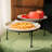 Set Of 3 Black Metal Round Wire Pizza Tray Riser Stands
