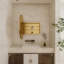 Armoire à pharmacie ronde avec cadre en métal 31,5 pouces avec miroir et tablettes réglables Miroir mural noir avec rangement pour salle de bain-1509333705