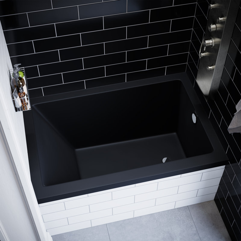 Voltaire 48" x 32" Alcove Bathtub, Right, Matte Black