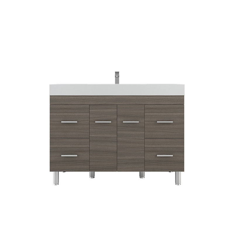 Ensemble de meuble-lavabo simple 48 po Roylynn, gris