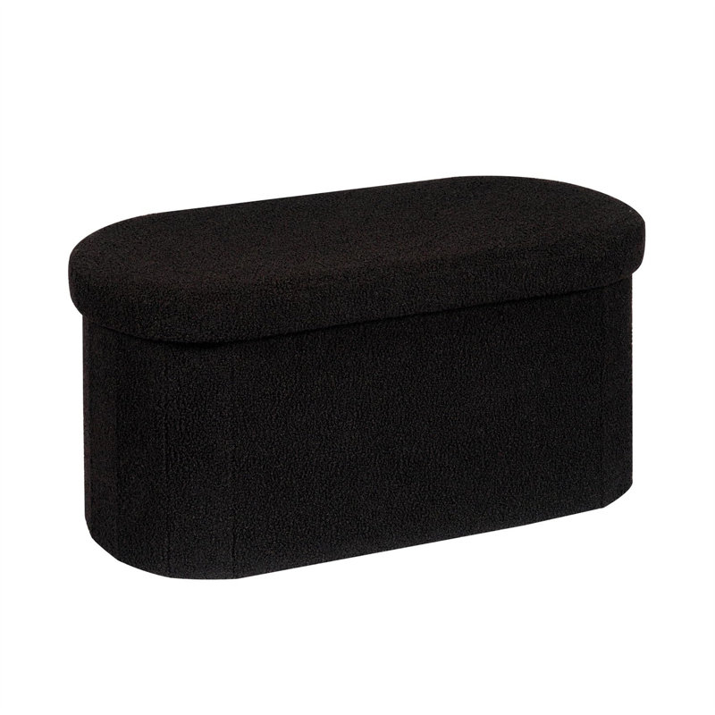74cm Wide Footstool Ottoman, Black