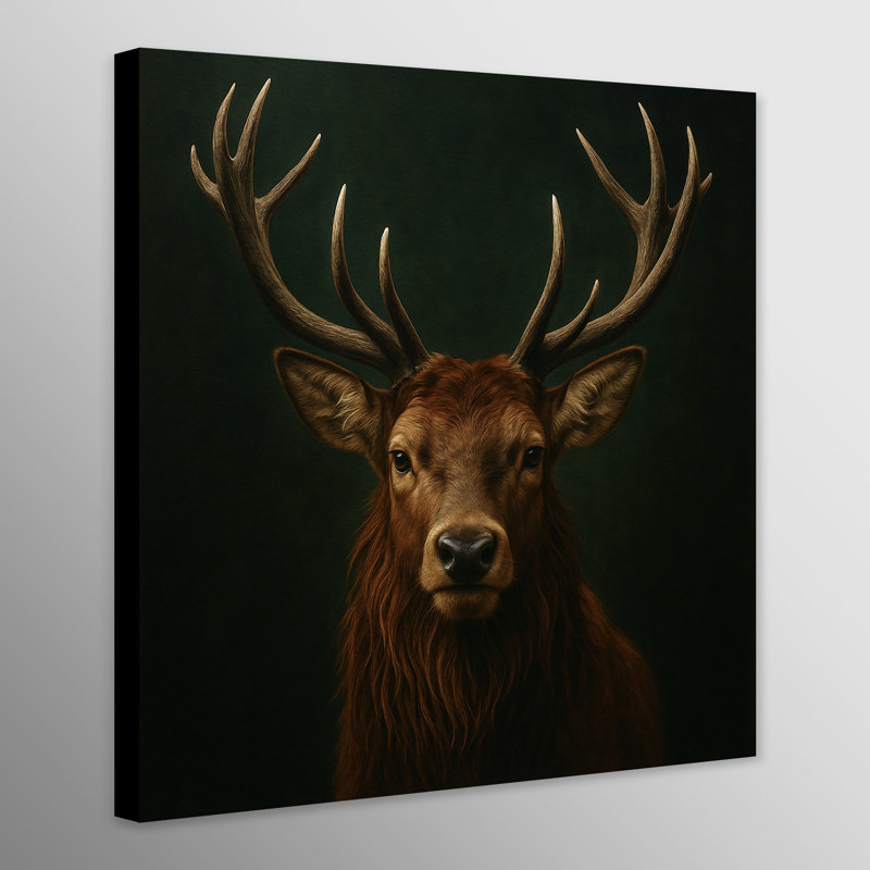 Majestic Stag Wall Art - Canvas Framed Print, 41 cm H x 41 cm W