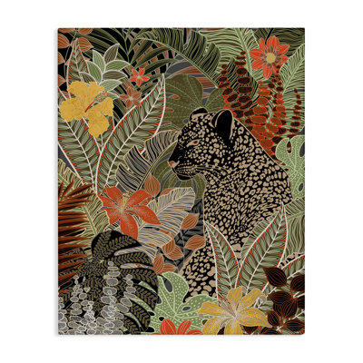 «Leopard in Jungle», art mural sur toile par Cat Thurman Designs