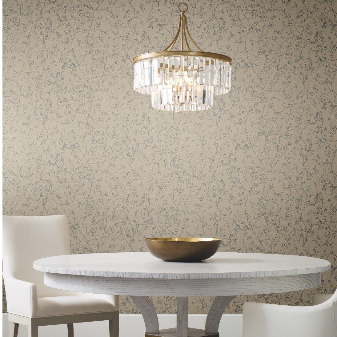 Swanson Wallpaper Double Roll, Taupe/Silver