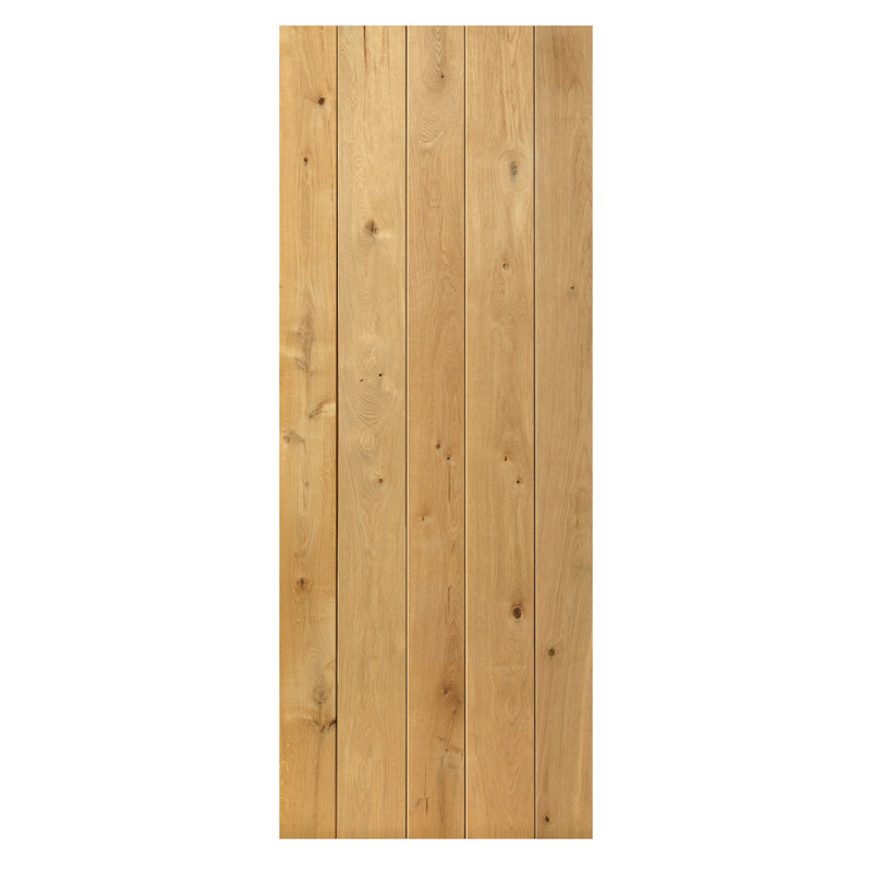 Rustic Oak Ledged Solid Internal Door Unfinished, 198.1cm H x 68.6cm W x 4cm D