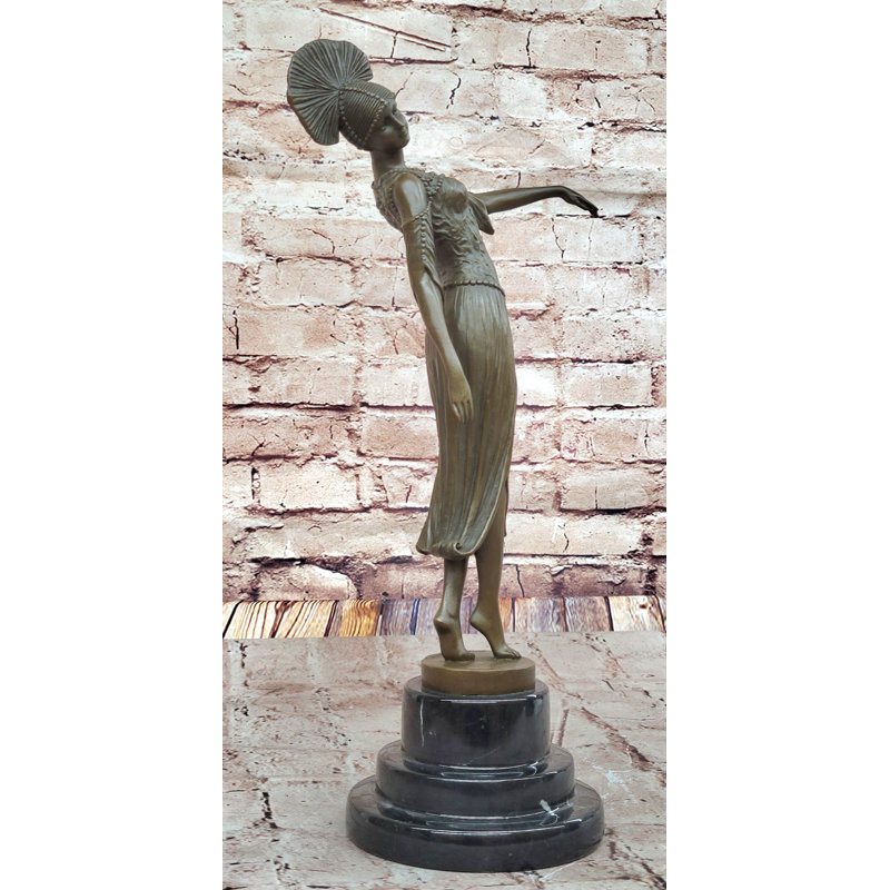 D.H. Chiparus Art Deco Dancer - Sculpture en bronze exquise sur base en marbre à plusieurs niveaux
