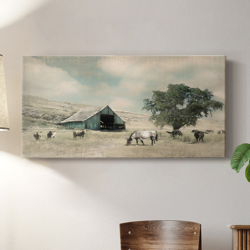 Charme de grange - Toile tendue avec châssis - Prêt à accrocher, H 24 po x l 48 po