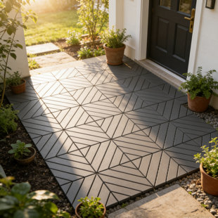 30.5cm L x 30.5cm W Plastic Interlocking Deck Deck Tile Kit (Set of 54)
