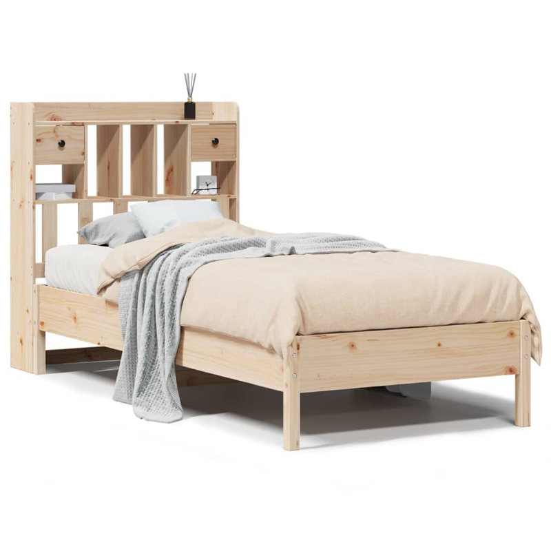 Tino Solid Wood Drawers Bed Frame, Small Single (2'6), Brown