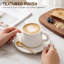 Ensemble de 4 tasses à café et soucoupes en céramique blanche, tasses horizontales texturées perlées 230 ml / 260 ml pour thé au lait cappuccino