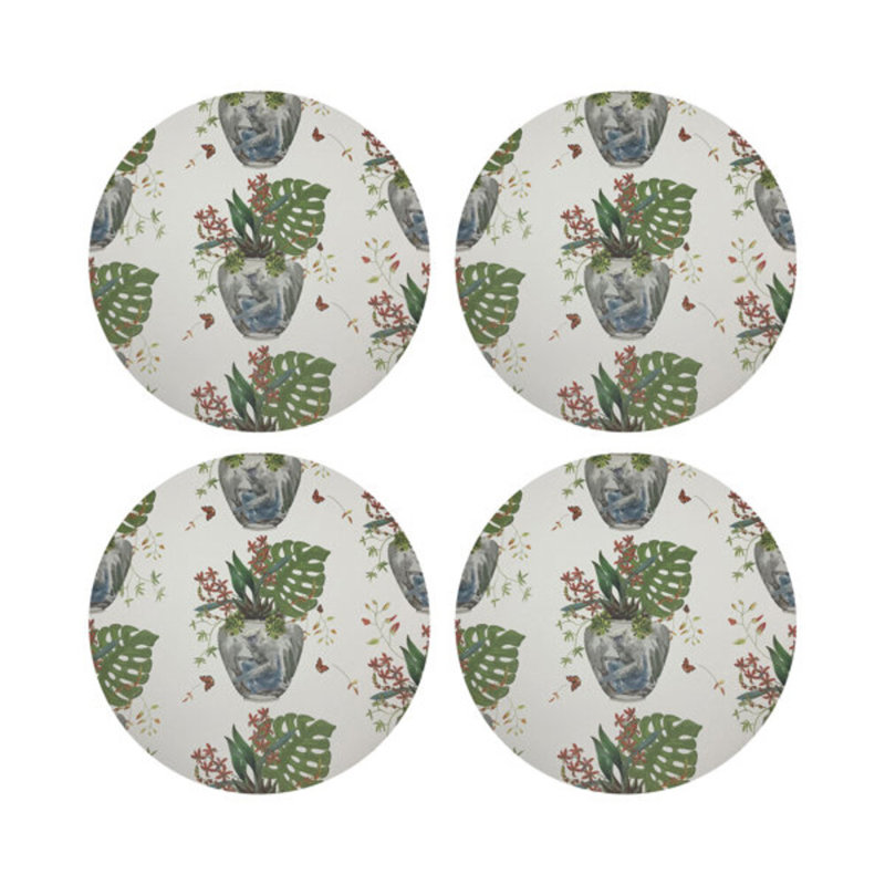 Monkey Small Jungle Pebble 16" Vinyl Placemat, White