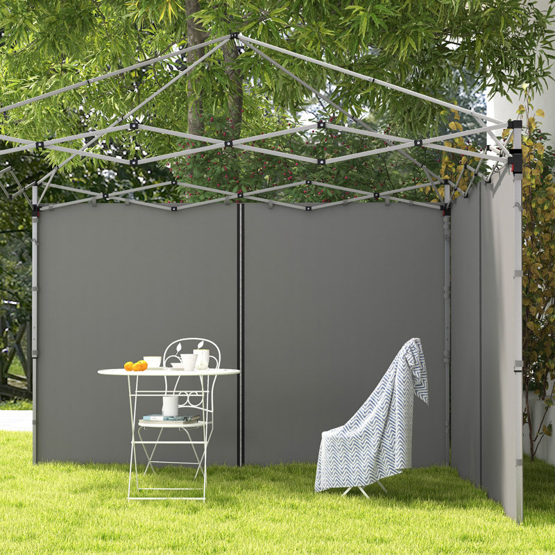 Norene Gazebo Side Panels with Zipped Doors for 3x3 m/3x6 m, Light Grey
