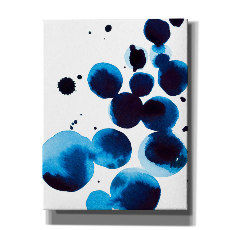 «Blue Drops 4» par Annie Warren, art mural, H 34 po x l 26 po