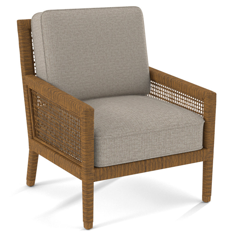Harper 28" Wide Armchair, Havana, Beige Performance Fabric; 0851-73