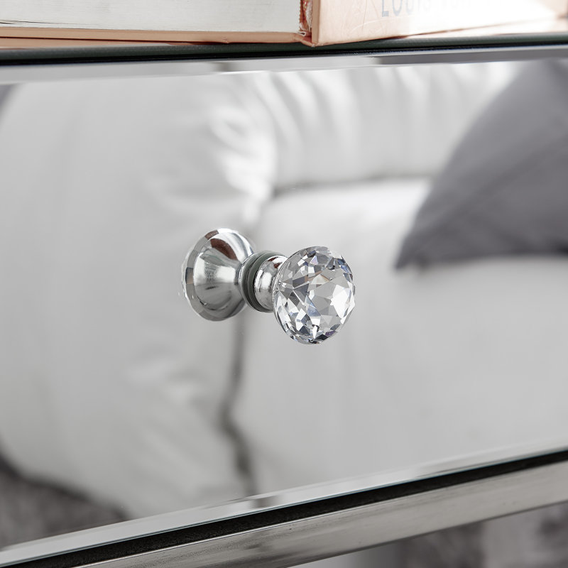 Hausman Elegant Mirrored 1 Drawer Bedside Table