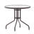 Amlie 31.5" Round Glass Metal Table with 4 Metal Aluminum Slat Stack Chairs-1277366497