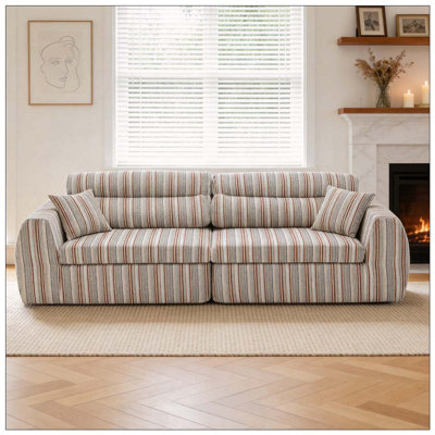 Woven Chenille Striped Compression Sofa