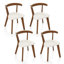 Ensemble de 2 chaises de salle à manger rembourrées en bois avec siège rembourré et dossier courbé