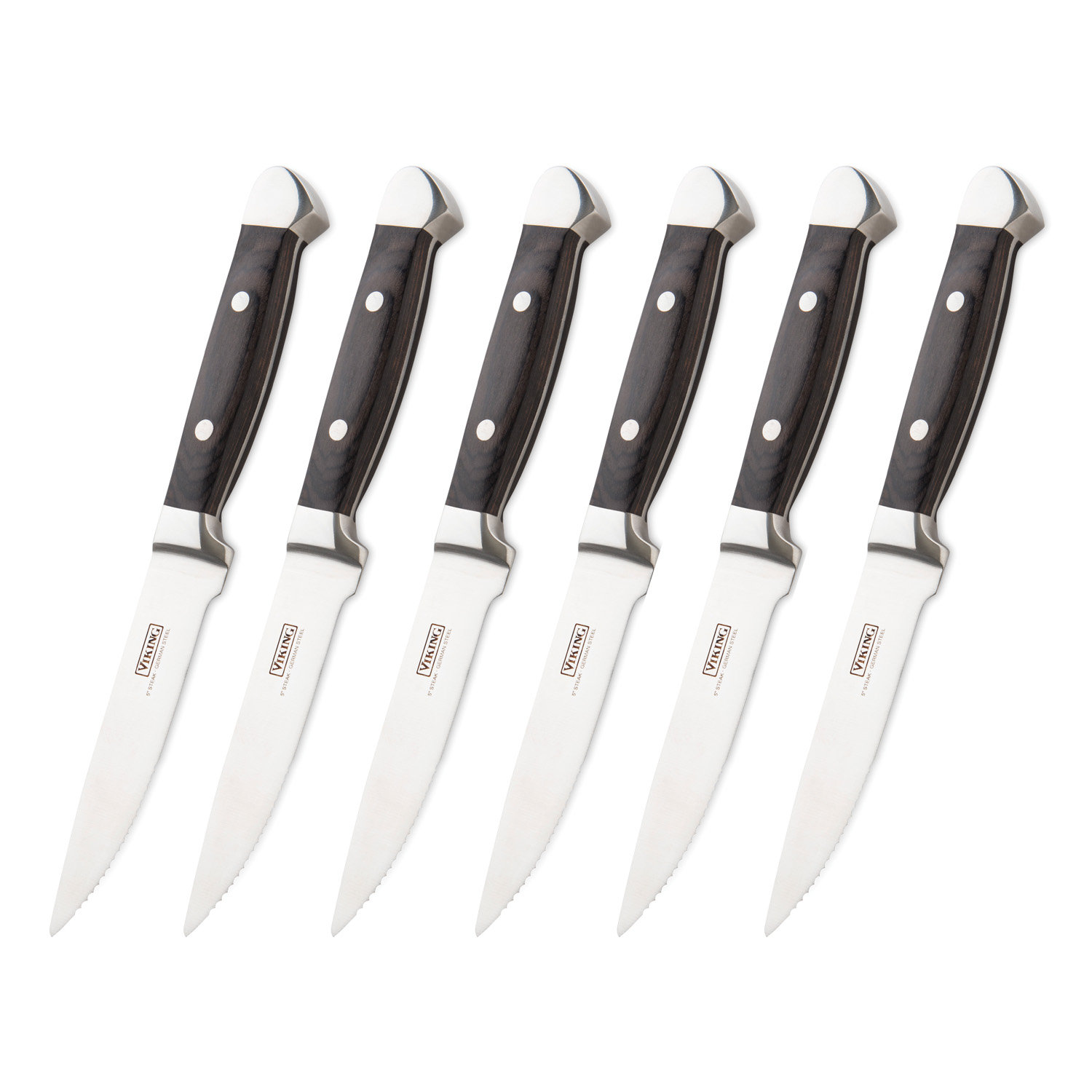 Viking 6-Piece Steakhouse Steak Knife Set, Black